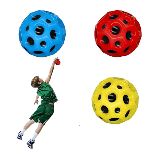 3 Stück Astro Jump Ball Bounce Ball, Hohe Sprünge Gummiball Space Ball,Planeten Hüpfbälle,Mini Bouncing Ball Toy for Kids Party Gift 7cm von PTBWS