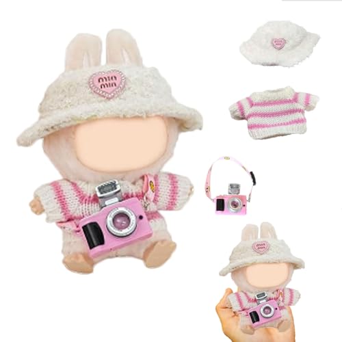 Kleidung für Labubu Puppe,Labubu Plüsch Pullover Bekleidung,Puppenkleidung für labubu Kleidung, für 17 cm große Labubu Puppe (B) von PTBWS