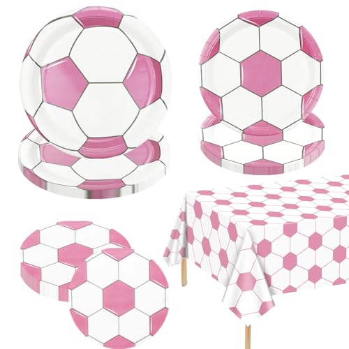 20 Stück Fußball-Party-Dekorationen – Fußball-Partyzubehör einschließlich Fußballteller, Servietten, Tischdecke für Kinder, Fußballthema, Fan, Sportveranstaltung, Spieltag, Partyzubehör 20 Stück Fußball-Party-Dekorationen – Fußball-Partyzubehör einschließlich Fußballteller, Servietten, Tischdecke für Kinder, Fußballthema, Fan, Sportveranstaltung, Spieltag, Partyzubehör von PTECDROTS