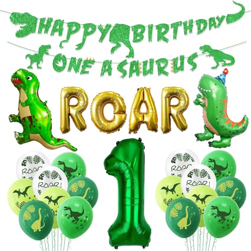 Ein Saurus Geburtstag Dekorationen, Dinosaurierballon ein Saurus Banner, Dino Brüllen Ballons, erste Geburtstag Dekorationen für Jungen Kinder 1. von PTECDROTS