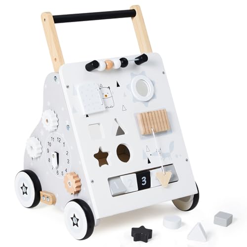 Ziehspielzeug aus Holz mit Rad, Montessori-Spielzeug für Kinder, einstellbare Geschwindigkeit und Höhe Ziehspielzeug aus Holz mit Rad, Montessori-Spielzeug für Kinder, einstellbare Geschwindigkeit und Höhe von PTINFLUCE