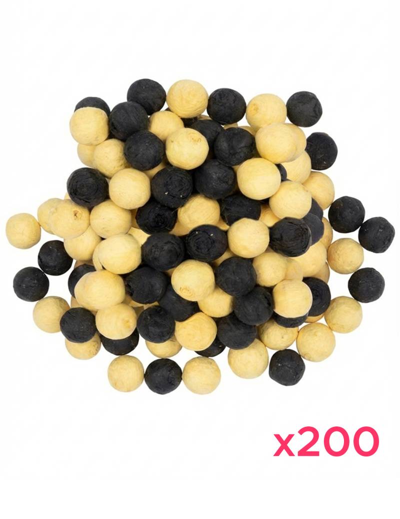 200 Papierkügelchen Schwarz Gold von PTIT CLOWN