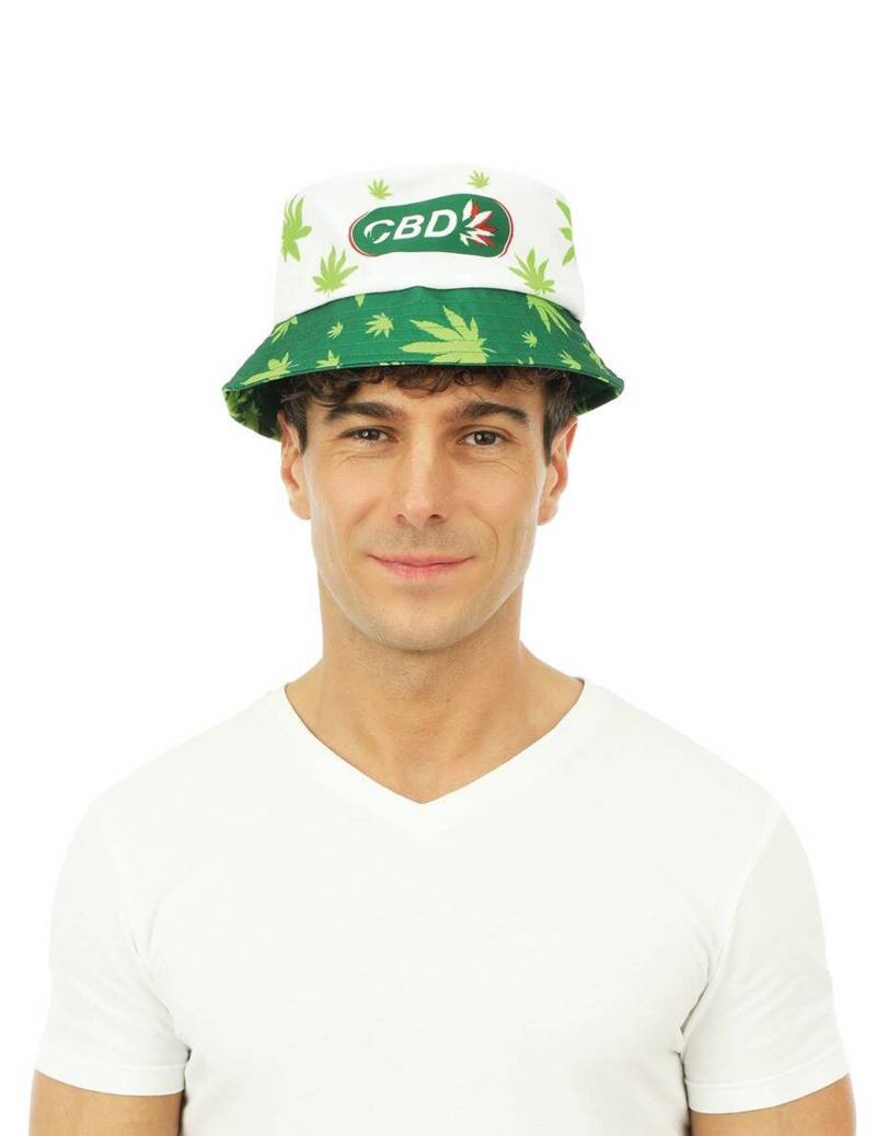 Anglerhut Hanfblatt Grün für Erwachsene von PTIT CLOWN