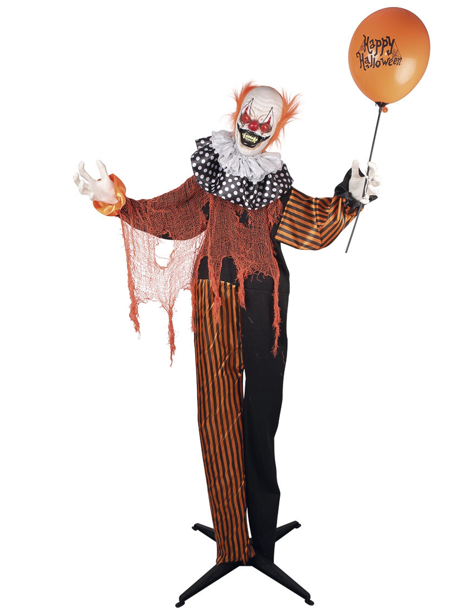 Animierte Horrorclown-Dekofigur mit Leuchtaugen und Sound bunt 166 cm Animierte Horrorclown-Dekofigur mit Leuchtaugen und Sound bunt 166 cm von PTIT CLOWN
