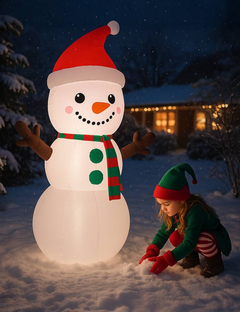 Aufblasbarer Schneemann Beleuchtet 120 cm von PTIT CLOWN