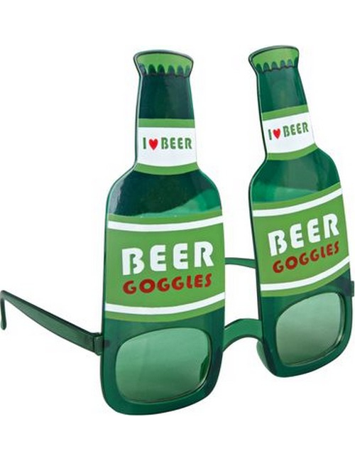 Bierflaschen-Brille kostümaccessoire grün von PTIT CLOWN
