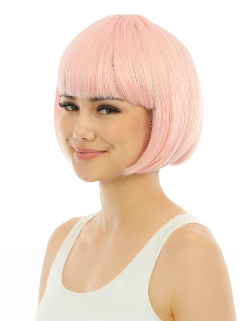 Bob Perücke Pastellrosa Luxus für Erwachsene von PTIT CLOWN
