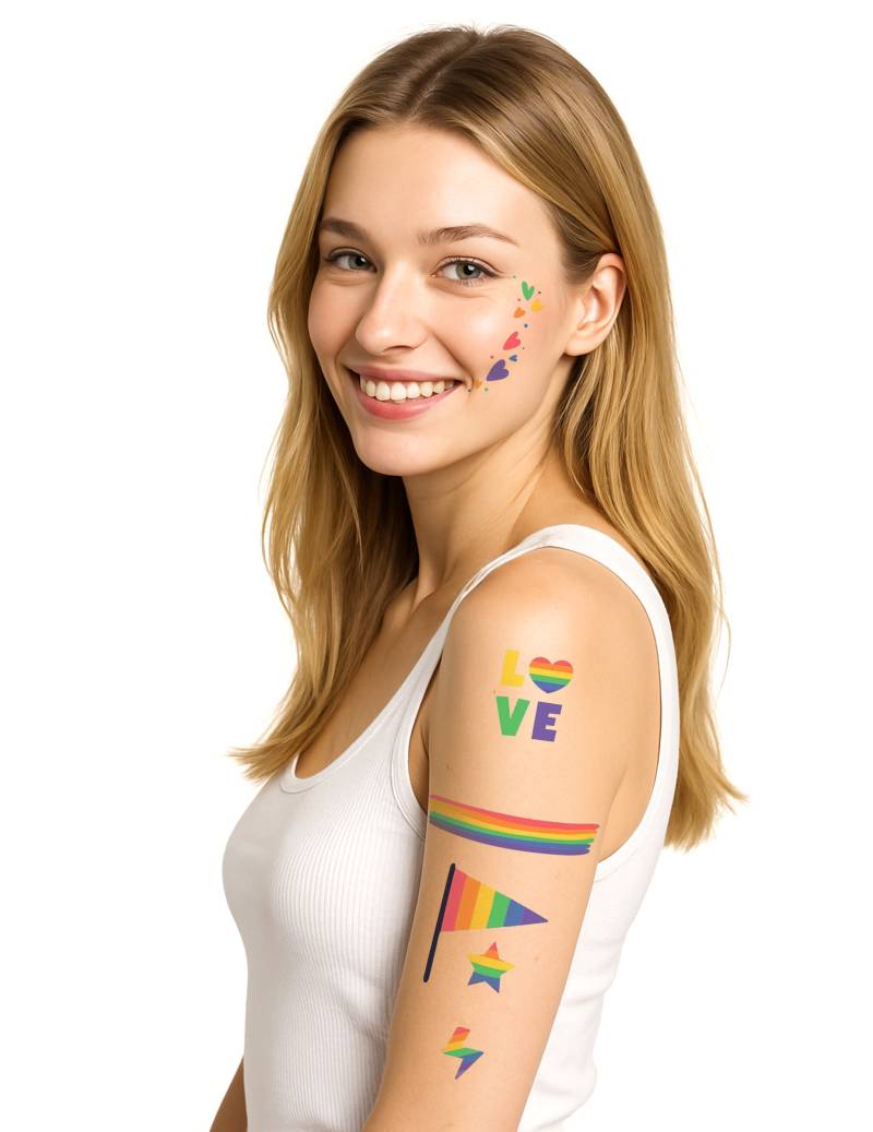 Bunte Regenbogen Tattoos Pride von PTIT CLOWN