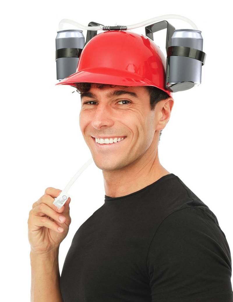 Durstlöscher-Helm für Erwachsene rot-schwarz von PTIT CLOWN