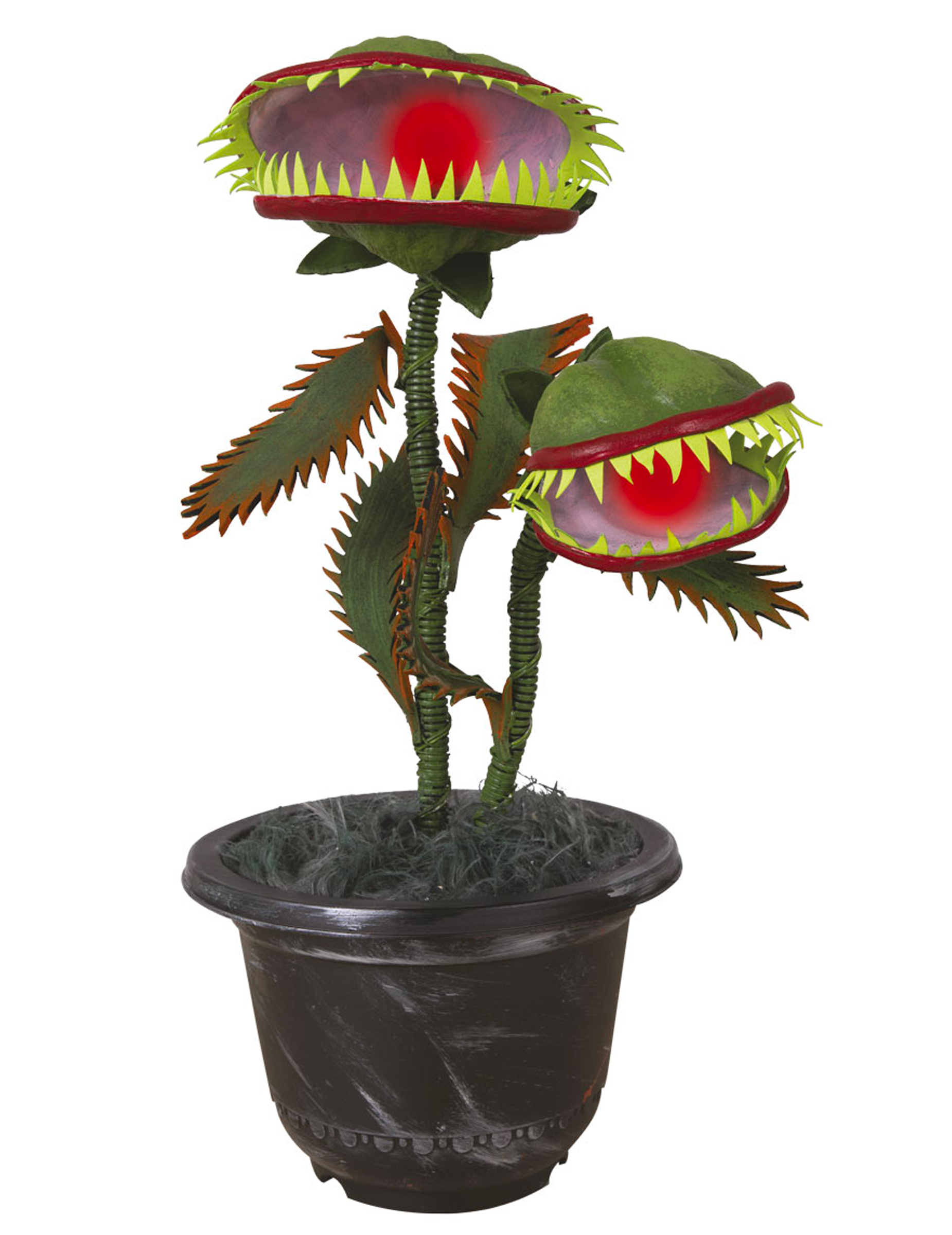 Fleischfressende Pflanze Halloween-Partydeko grün-rot-schwarz 42 cm von PTIT CLOWN