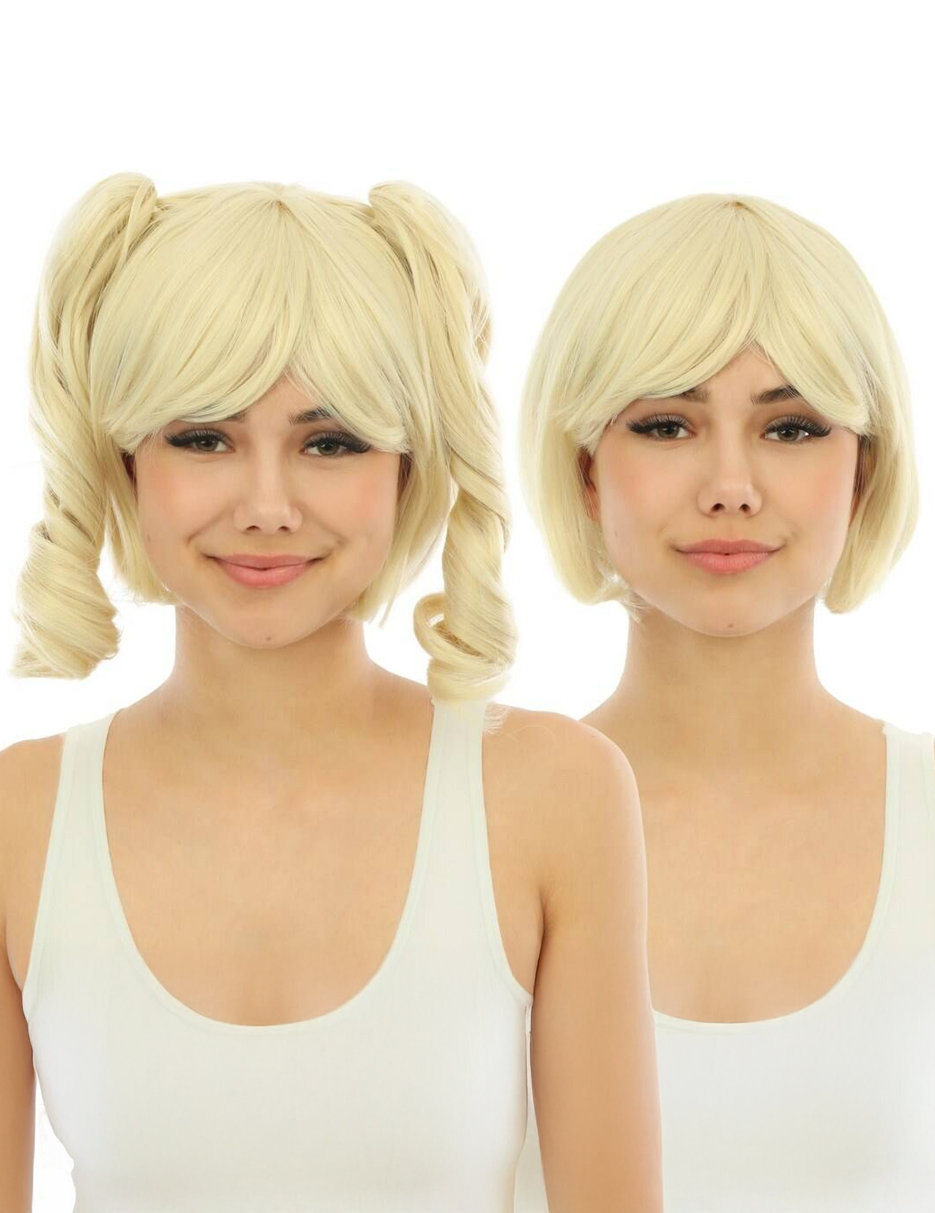 Manga Perücke mit abnehmbaren Zöpfen für Erwachsene blond Manga Perücke mit abnehmbaren Zöpfen für Erwachsene blond von PTIT CLOWN