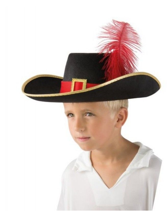 Musketier-Hut für Kinder schwarz-bunt von PTIT CLOWN