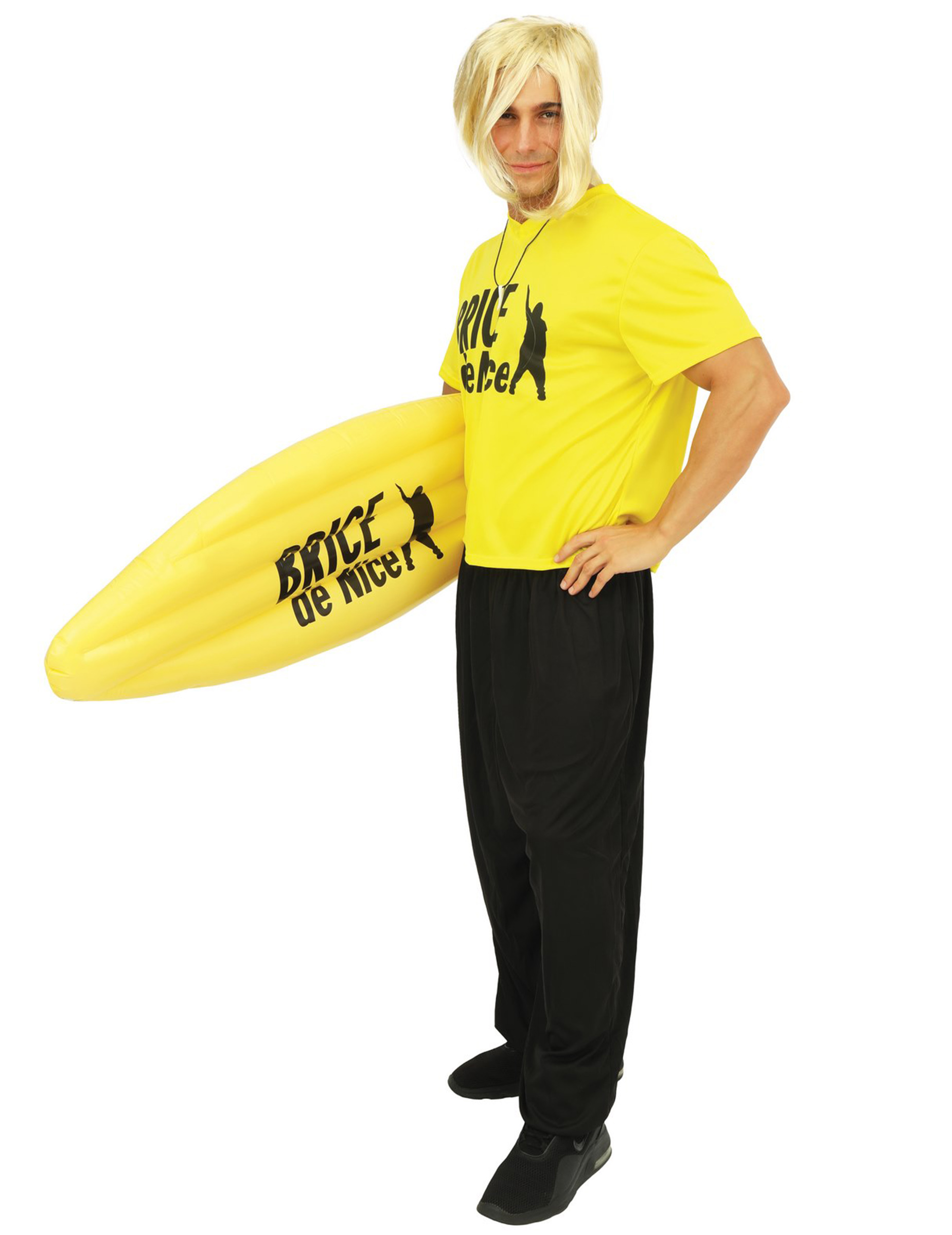 Offizielles Brice de Nice Surfer Erwachsenenkostüm gelb-schwarz Offizielles Brice de Nice Surfer Erwachsenenkostüm gelb-schwarz von PTIT CLOWN