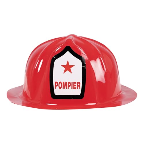 P 'Tit Clown 60100 Kunststoff Feuerwehr Helm – Erwachsene – Rot von PTIT CLOWN