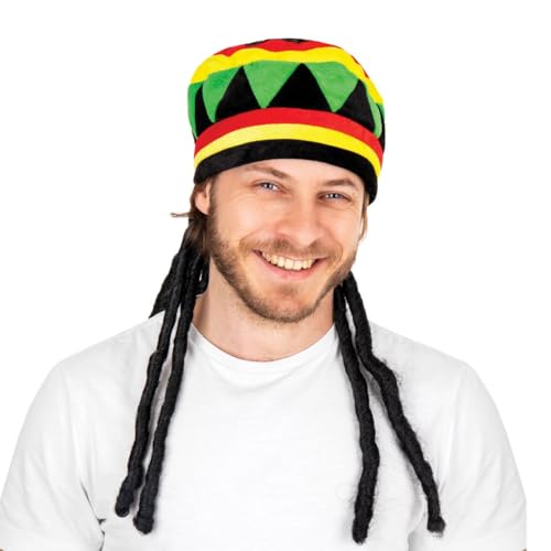 P 'tit Clown 14782 Barett Rasta Velours mit Dreadlocks Erwachsene – Mehrfarbig von PTIT CLOWN