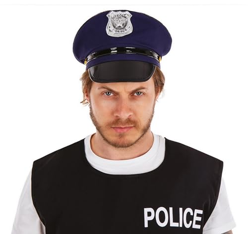 P 'tit Clown 17460-Kappe Polizist Erwachsene Größe verstellbar – Blau von PTIT CLOWN