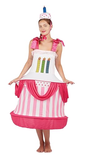 P 'tit Clown 86899 Kostüm Erwachsene Damen Geburtstagstorte – Einheitsgröße – Mehrfarbig von PTIT CLOWN