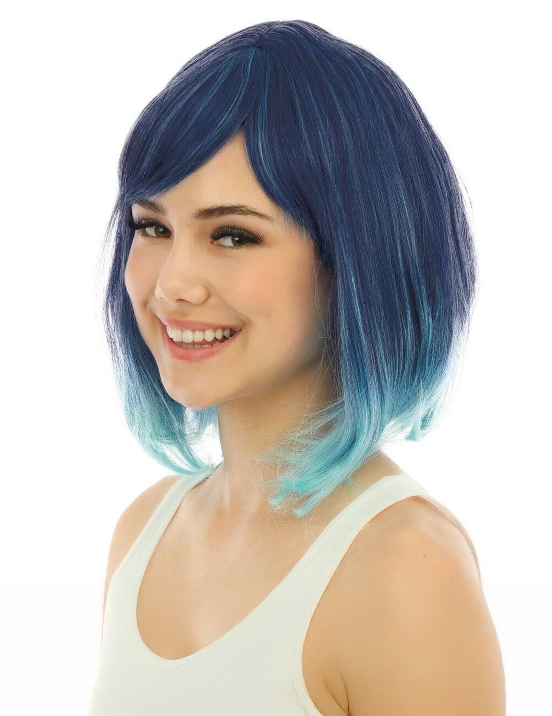 Perücke für Damen blau von PTIT CLOWN