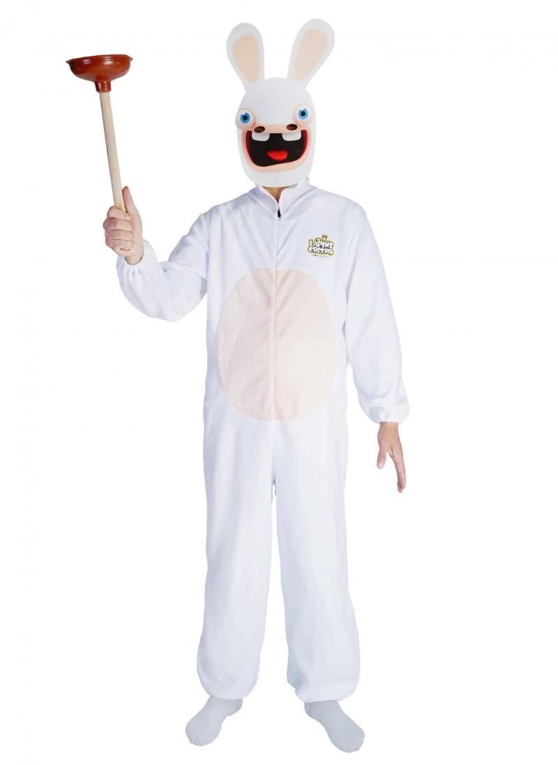 Rabbids-Kostüm mit Maske für Erwachsene Faschingskostüm weiss von PTIT CLOWN