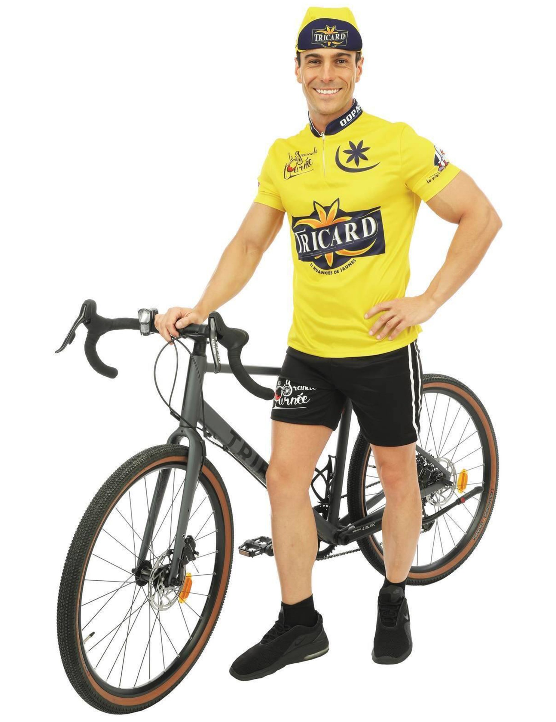 Radfahrer Herrenkostüm gelb Tricard von PTIT CLOWN
