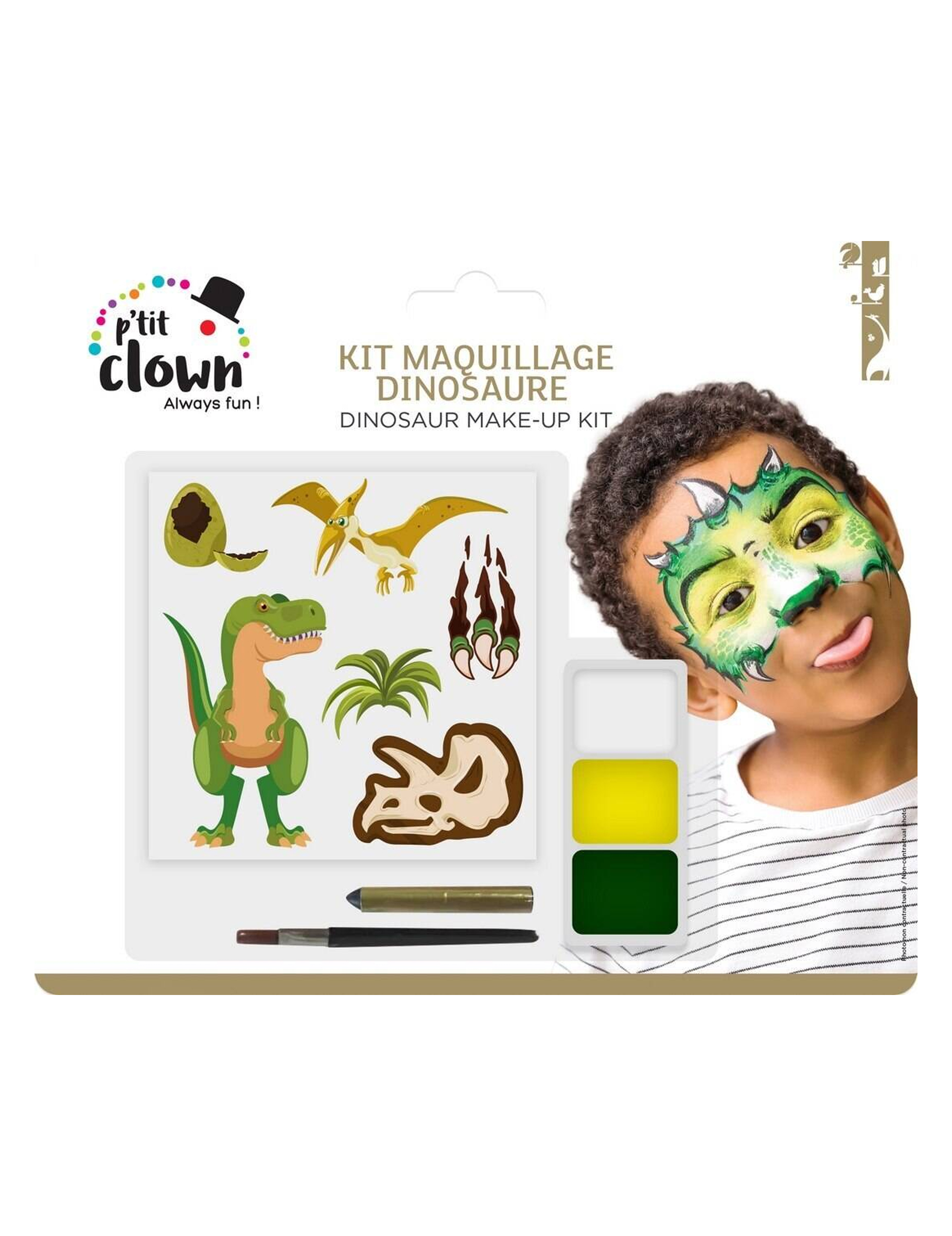 Schmink-Set mit Dinosaurier-Tattoos für Kinder Schmink-Set mit Dinosaurier-Tattoos für Kinder von PTIT CLOWN