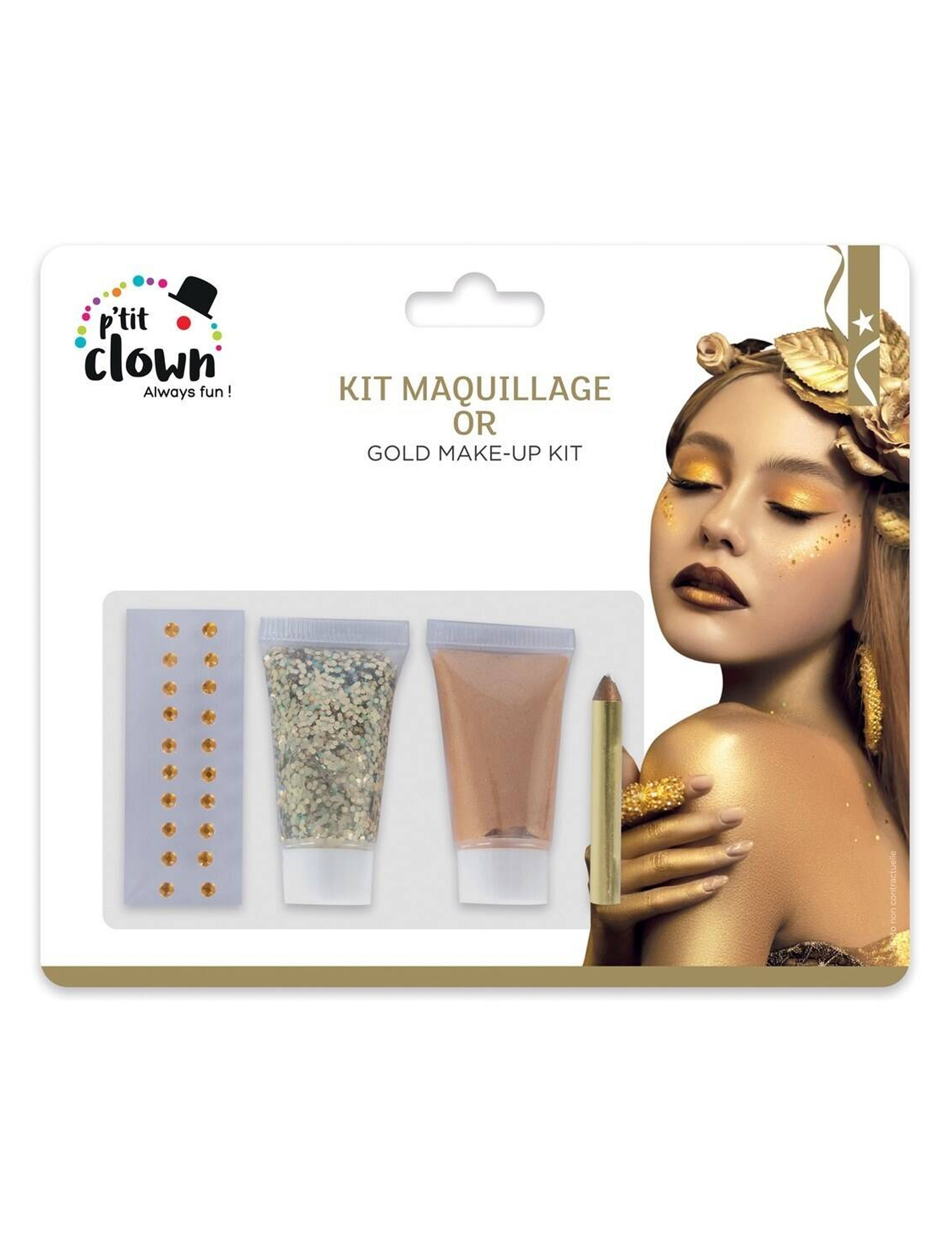Schmink-Set mit goldenem Glitzer von PTIT CLOWN