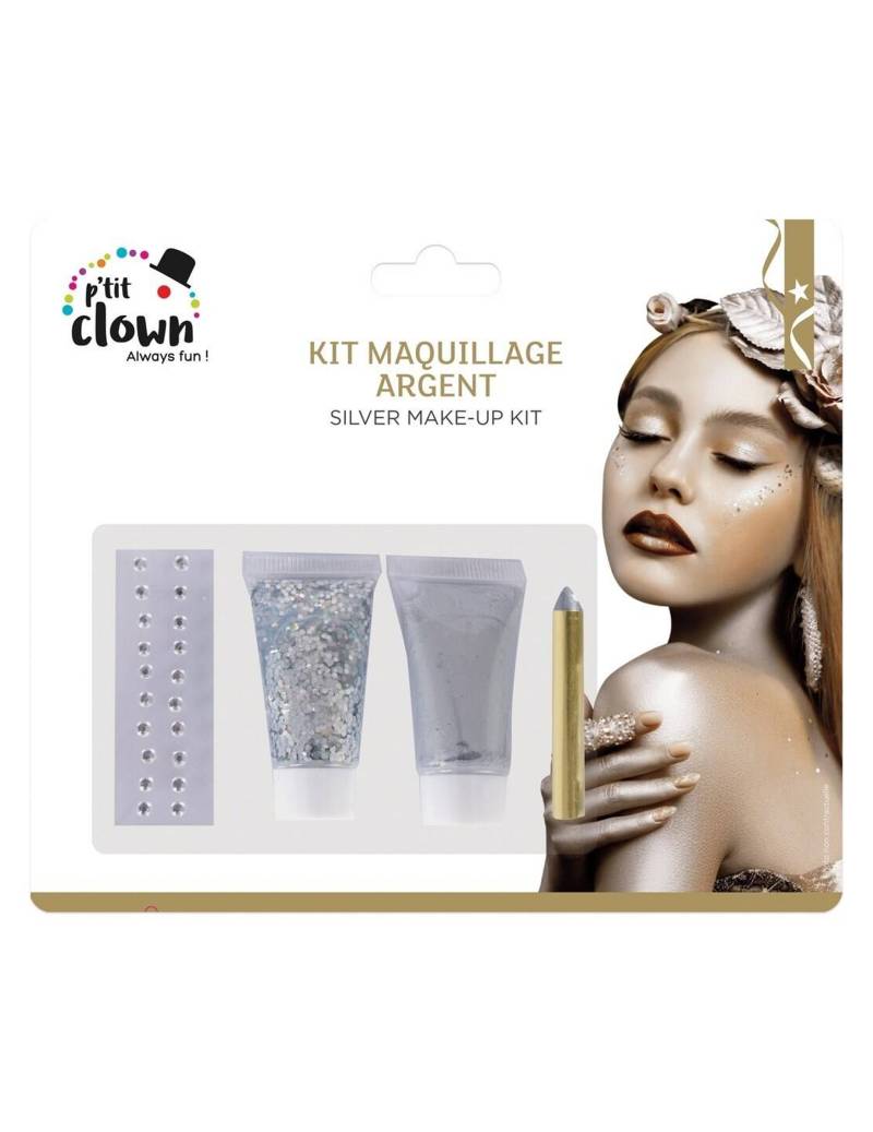 Schmink-Set mit silbernem Glitzer von PTIT CLOWN