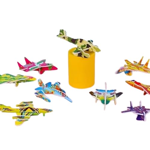 Educational 3D Cartoon Puzzle, 3D Puzzles Cubic Decor Paper Model Craft, Animals/Dinosaurs/Aircraft/Insects 3D Jigsaw Puzzle DIY Crafts, 3D Paper Puzzles Paper Craft DIY Puzz Kits (Airplane,25Pcs) von PUCHEN