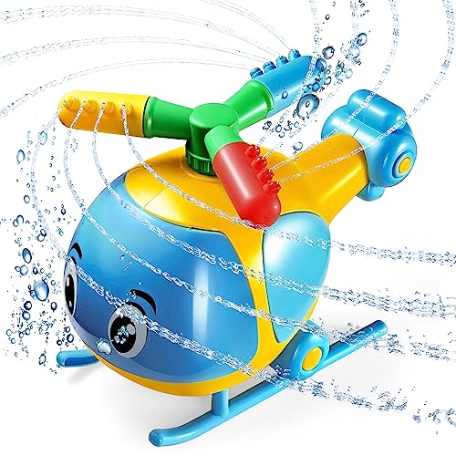 Hubschrauber-Wassersprinkler für Kinder, rotierender Sprinkler für den Garten, sprüht Wasser 4 bis 5 Meter hoch für das Spielen im Freien an heißen Sommertagen Hubschrauber-Wassersprinkler für Kinder, rotierender Sprinkler für den Garten, sprüht Wasser 4 bis 5 Meter hoch für das Spielen im Freien an heißen Sommertagen von PUDDLE SPLASHERS
