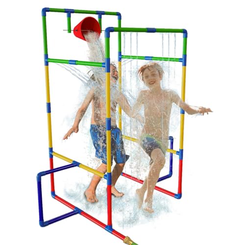 Kinder-Wasserpark-Sprinkler-Tunnel mit Dunk-Eimer für Kinder, Outdoor-Wasserpark für Kinder, Hinterhof-Aktivität, Sommer-Wasserspielzeug für Kinder im Freien Kinder-Wasserpark-Sprinkler-Tunnel mit Dunk-Eimer für Kinder, Outdoor-Wasserpark für Kinder, Hinterhof-Aktivität, Sommer-Wasserspielzeug für Kinder im Freien von PUDDLE SPLASHERS