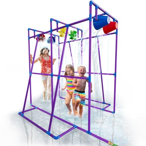 Spiel mit Wasser im Freien für Kinder, Garten-Wasserpark Sprinkler Sommer Spielzeug, Spaßige Außenspielstruktur für Kinder mit Sprinkler, Wassereimern und Spritzrädern, Familien-Garten-Wasserpark Spiel mit Wasser im Freien für Kinder, Garten-Wasserpark Sprinkler Sommer Spielzeug, Spaßige Außenspielstruktur für Kinder mit Sprinkler, Wassereimern und Spritzrädern, Familien-Garten-Wasserpark von PUDDLE SPLASHERS