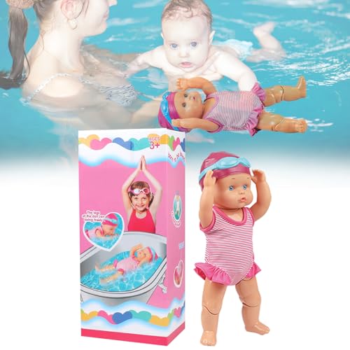 PUENBKO Wasserdichte Schwimmpuppe, Rückenschwimmer, elektrisches Wasserbaby für Pool, für Pool/Badezimmer PUENBKO Wasserdichte Schwimmpuppe, Rückenschwimmer, elektrisches Wasserbaby für Pool, für Pool/Badezimmer von PUENBKO
