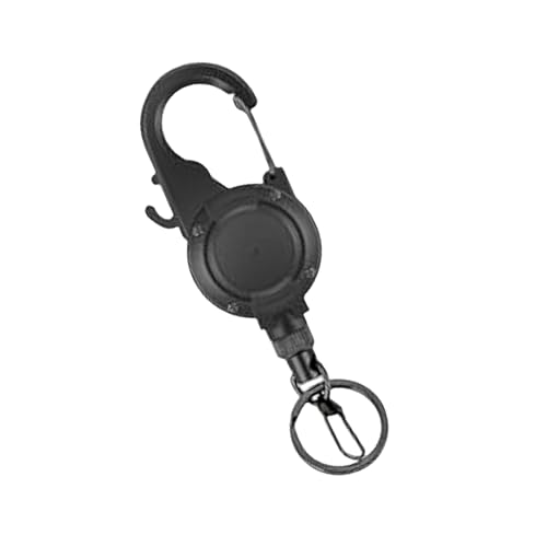 PUGEOAMN Einziehbarer Pull Stahldrahtschnallen Schnalle Key Reel Carabiner Keychain Outdoor Schlüsselbundwerkzeug von PUGEOAMN