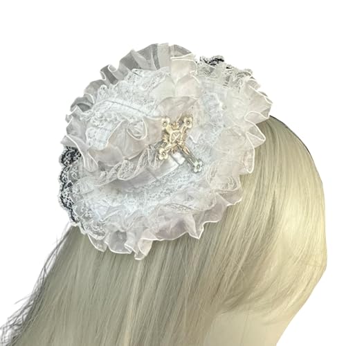 PUGEOAMN Elegante Spitzenhut Haarclip Für Frauen Vintage Hair Accessoires Cosplay Party Dekore Für Hochzeiten Partys Und Alltag von PUGEOAMN