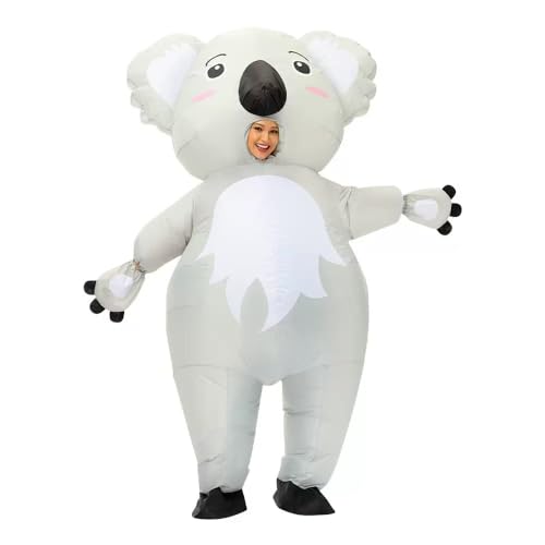PUIEAUST Aufblasbare Halloween-Kostüme für Erwachsene, aufblasbares Tierkostüm für Herren, Erwachsenengröße, passend für 1,27 m bis 1,8 m, Uni (Koala) von PUIEAUST