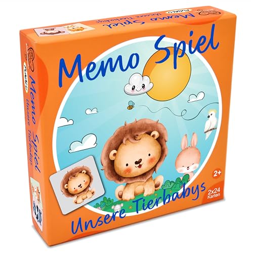 PUNALU - Tierbaby Memorie für Kinder ab 2 Jahren, liebevolles erstes Baby Spielzeug, Memo Spiel, Kinderspielzeug, Lernspiele (Unsere Tierbabys) von PUNALU