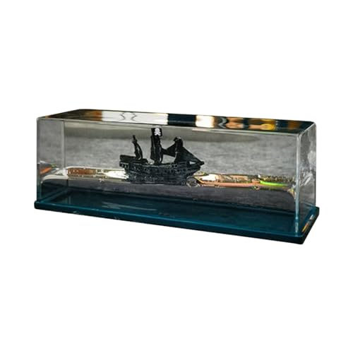 Fluid Drift Flasche, Unsinkable Boot in Einer Box,Unsinkable Schiff, Kreuzfahrtschiff Fluid Drift Flasche Modell Dekoration, Home Dekoration Spielzeug Geschenk (Schwarze Perle) von PUNELE