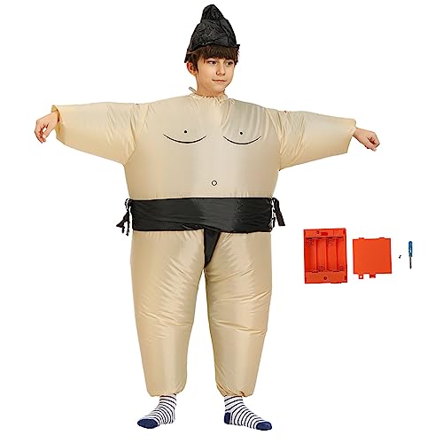 PUNELE Aufblasbare Sumo -Wrestleranzüge in die Luftpullosion Aufblasen Aufblasbare Wrestling -Kleidung Sumo Kostüm mit Verstärkten Nähten für Partys Karnevale Indoor Outdoor ((für 120-140 cm)) von PUNELE