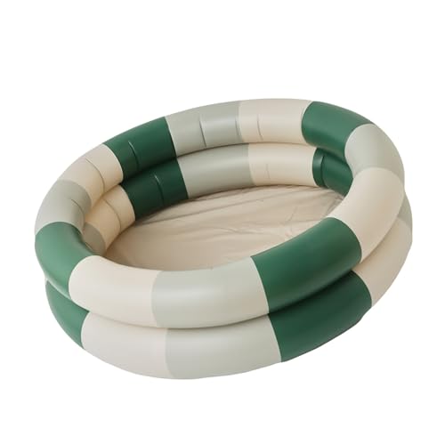 PUNELE Aufblasbares Bällebad für Kleinkinder, Bällebad für, Baby-Laufstall, Rund, 143 X 30 cm, Buntes PVC, für Drinnen und Draußen, mit Sicherheitszaun für Ocean Ball-Spielzeug (Grün) von PUNELE