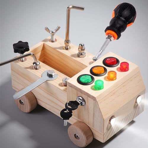 PUNELE Auto Schraubendreher Brett Set, Pädagogisches LKW-Sensorbrett, Schraubendreher, Pädagogisches Kiefernholz, Montessori-Holz, Beschäftigter LKW, Kinderwerkzeuge für Zuhause PUNELE Auto Schraubendreher Brett Set, Pädagogisches LKW-Sensorbrett, Schraubendreher, Pädagogisches Kiefernholz, Montessori-Holz, Beschäftigter LKW, Kinderwerkzeuge für Zuhause von PUNELE