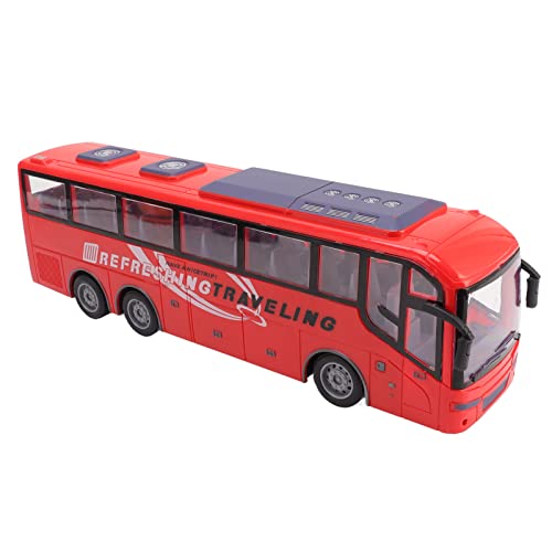 PUNELE Fernbedienungsbusspielzeug Elektrisch Drahtloses RC -Busmodell für mit Hellen Farben Detailliertes Design Abs Kunststoffkörper 31x9.5x6.5 cm (Rote Reise) von PUNELE