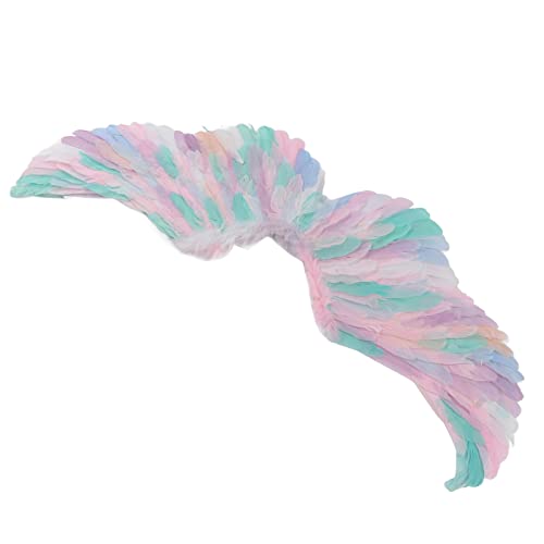 PUNELE Kostüm Engelsflügel, Feder Farbenfrohe Prinzessin Flügel für Halloween Cosplay Party -Gefälligkeiten Bühne (L) von PUNELE