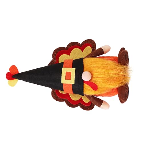 PUNELE Lucky Herbst GNOME Doll Home Decor, Handgefertigte Gesichtslose Gnom -Ornament mit Herbsternte Truthahnhut und Schwanz, Tolles Erntedankfest (A 20 * 10 cm) von PUNELE