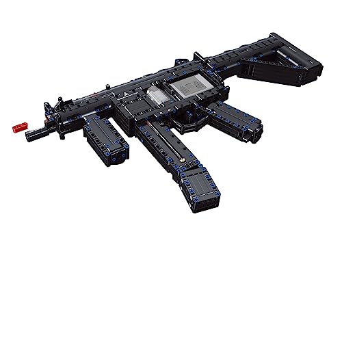 PURES Technik Gewehr Bausteine Bausatz, 958 Klemmbausteine Dynamisch Technik MP5 Gewehr Modell mit PF Bausatz und Schussfunktion, Kompatibel mit Lego von PURES