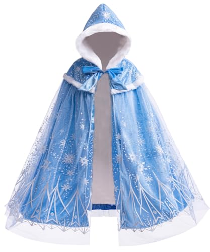PURFEEL Elsa Prinzessinnen-Umhang für Mädchen, warmer Umhang mit Kapuze, für Kinder, Größe M, 3-6 Jahre PURFEEL Elsa Prinzessinnen-Umhang für Mädchen, warmer Umhang mit Kapuze, für Kinder, Größe M, 3-6 Jahre von PURFEEL