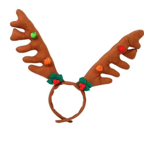 Mistelzweig Hirschhorn-Kopfschmuck aus Stoff, verstellbar, Urlaubszubehör für Partys, Familienaktivitäten, Weihnachts-Stirnbänder für Veranstaltungen von PURFUU