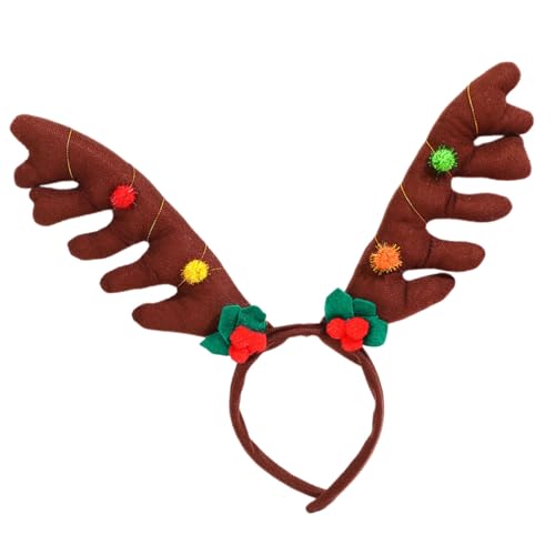 Mistelzweig Hirschhorn-Kopfschmuck aus Stoff, verstellbar, Urlaubszubehör für Partys, Familienaktivitäten, Weihnachts-Stirnbänder für Veranstaltungen von PURFUU