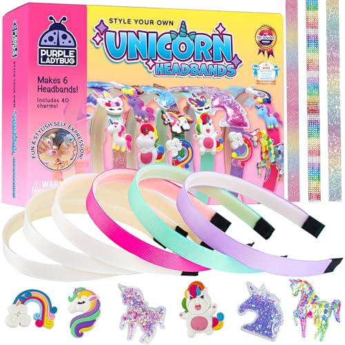 PURPLE LADYBUG Einhorn Haarreif Mädchen - Coole Geschenke Kinder 4-12 - DIY Haarreifen Haarschmuck Mädchen - Geschenk Mädchen 7 Jahre - Kreatives Bastelset Kinder ab 6 Jahre - Basteln Mädchen PURPLE LADYBUG Einhorn Haarreif Mädchen - Coole Geschenke Kinder 4-12 - DIY Haarreifen Haarschmuck Mädchen - Geschenk Mädchen 7 Jahre - Kreatives Bastelset Kinder ab 6 Jahre - Basteln Mädchen von PURPLE LADYBUG