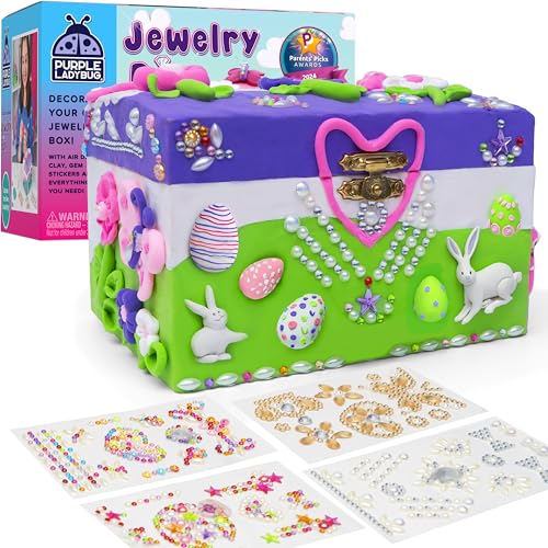 PURPLE LADYBUG Schmuckkästchen Bastelset - Kreatives DIY Geschenk für Mädchen 6-13 Jahren, Personalisiertes Basteln Geschenk für Kinder und Teenager von PURPLE LADYBUG