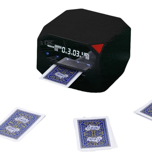PUSOKEI Automatischer Kartenhändlermaschine, 1-2 Decks-Smart Card-Handelsmaschine, 180 ° 360 ° Dreh- und USB-Bemerkung, Niedriger Rauschbetrieb für Familienfeier (Black) von PUSOKEI